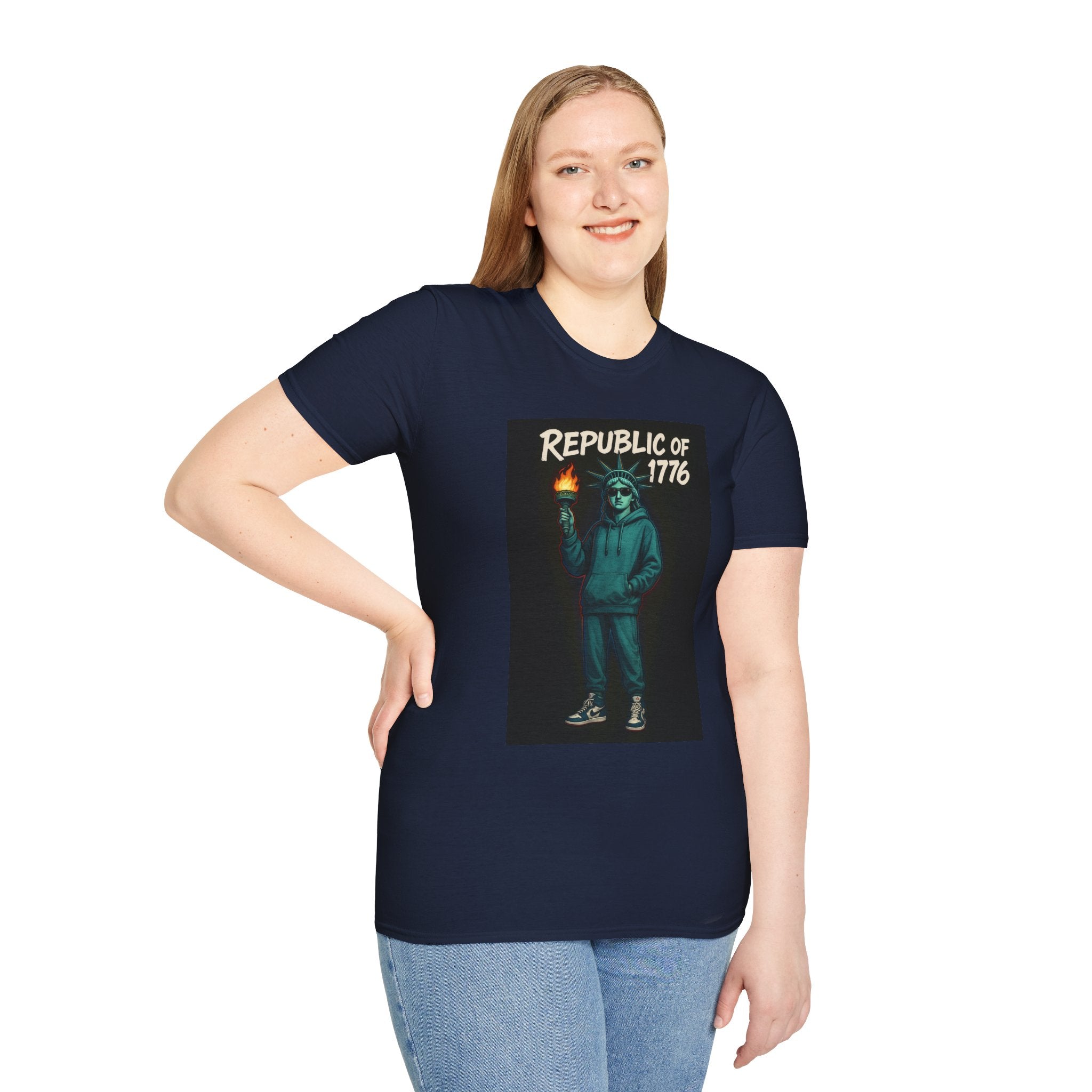 Lady Liberty Kicks Unisex Softstyle T-Shirt
