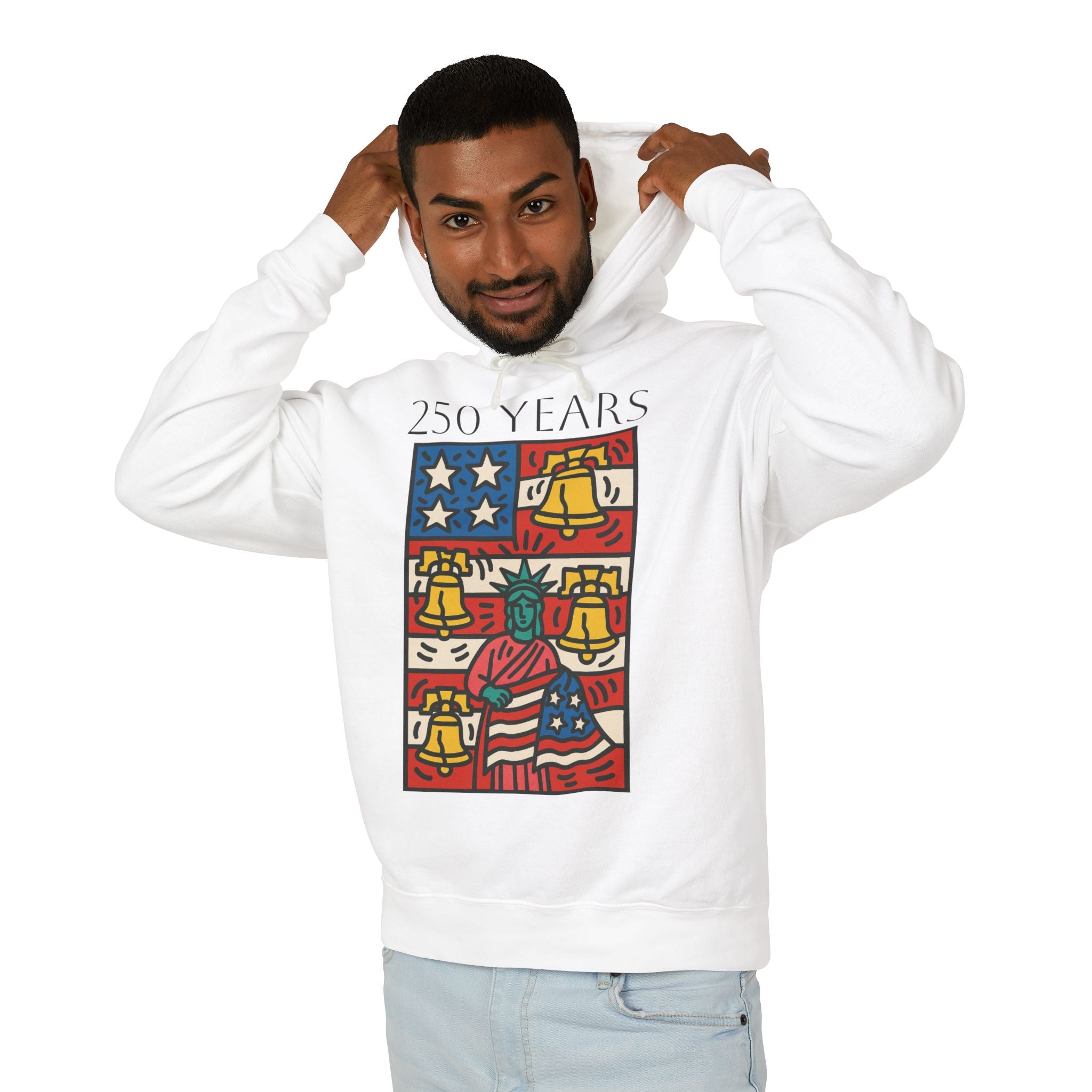 Lady Liberty 250 Unisex Lightweight Hooded Sweatshirt