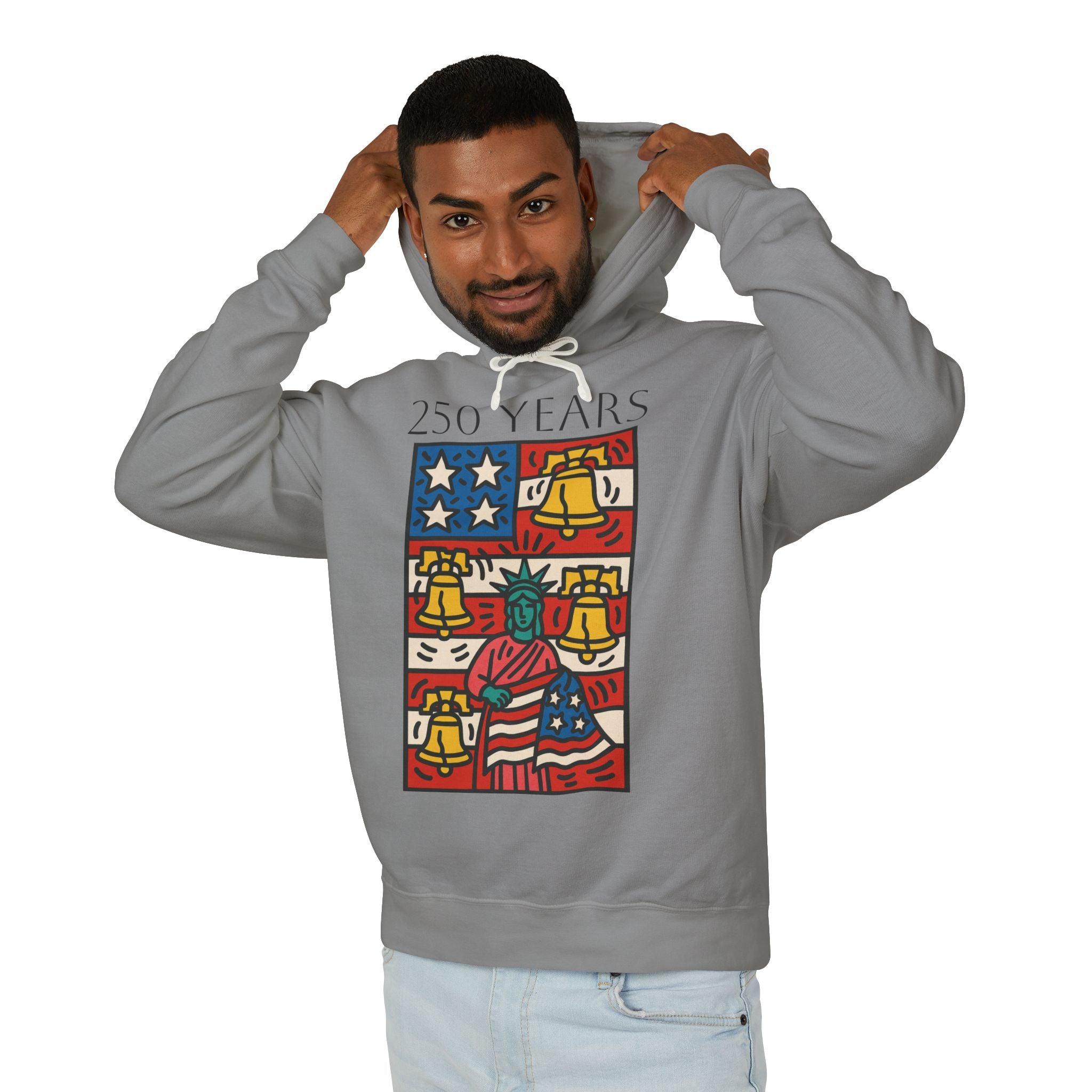 Lady Liberty 250 Unisex Lightweight Hooded Sweatshirt