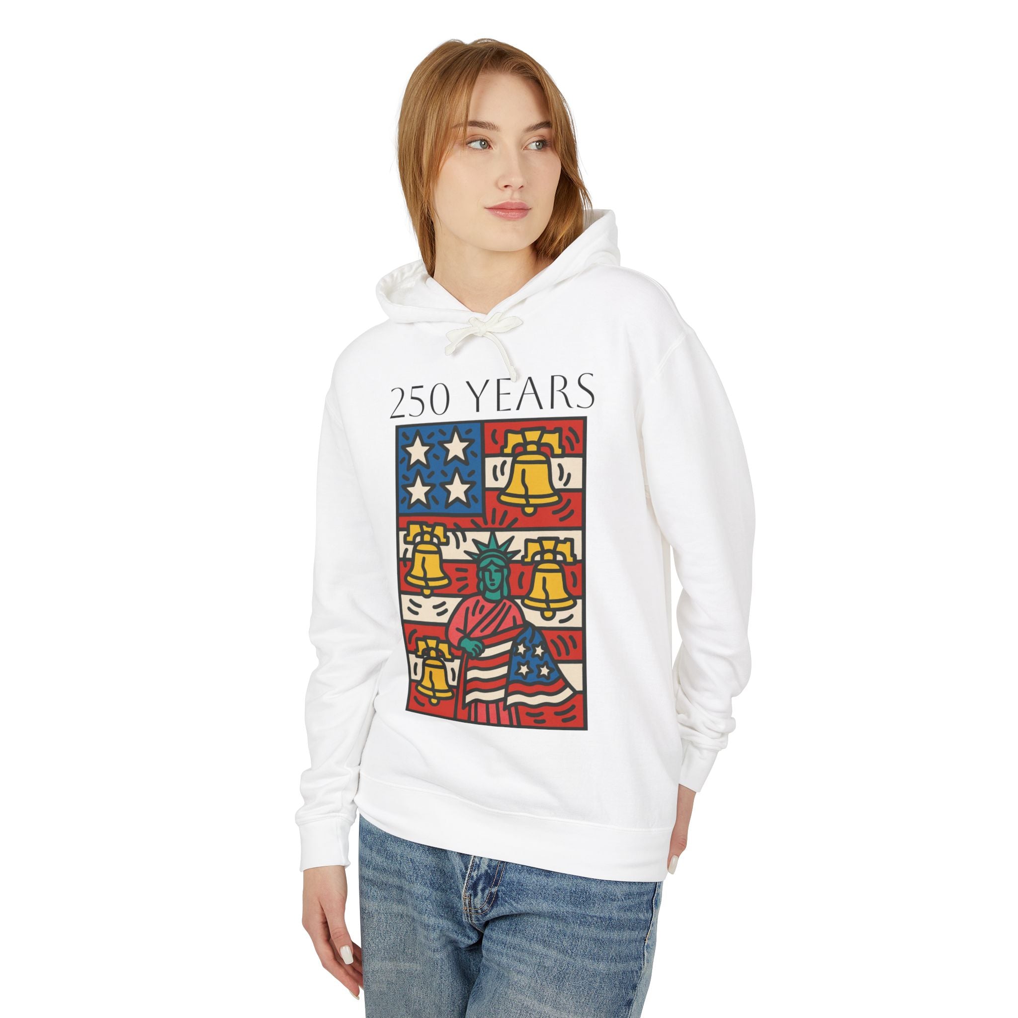Lady Liberty 250 Unisex Lightweight Hooded Sweatshirt