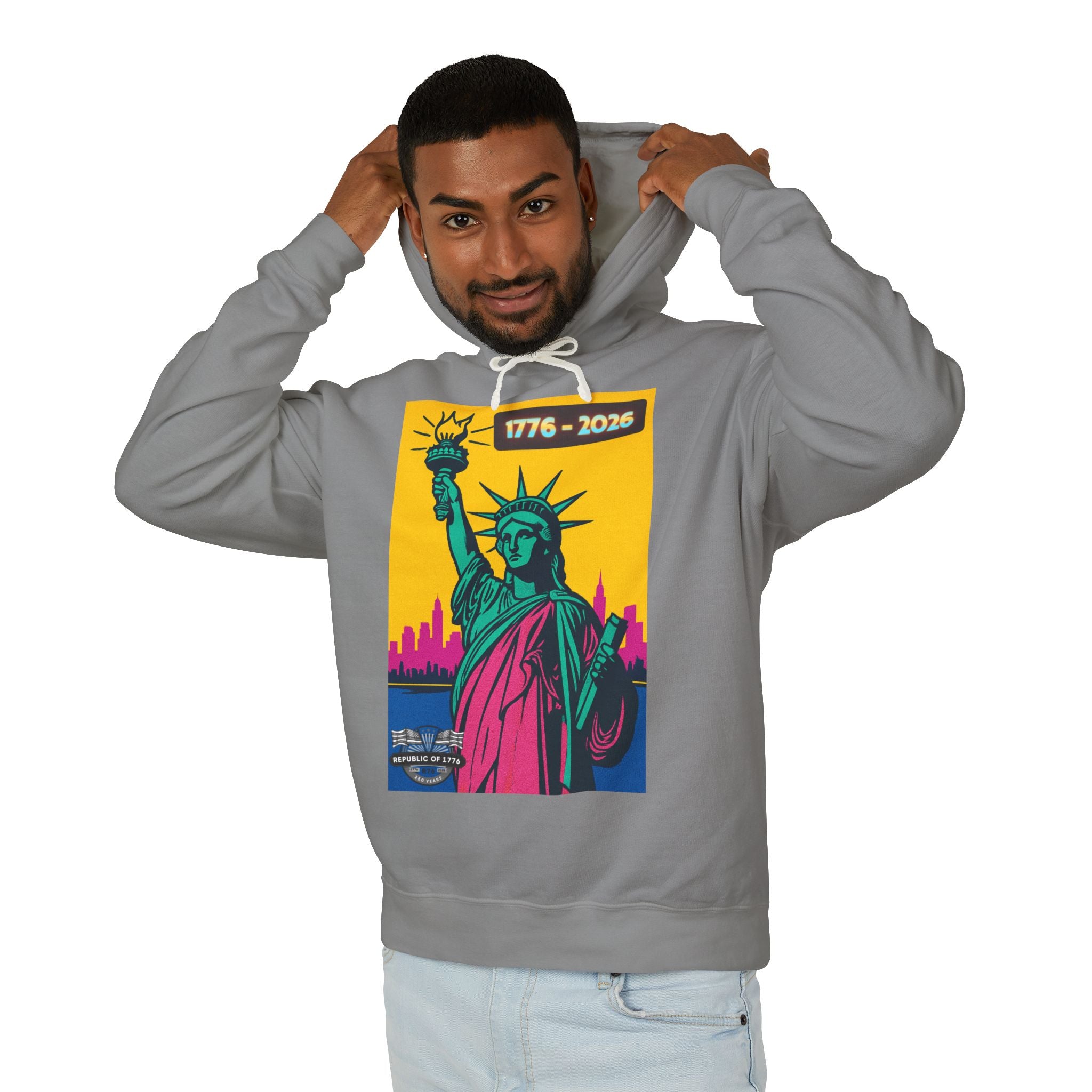 Lady Liberty NY ART Unisex Lightweight Hooded Sweatshirt