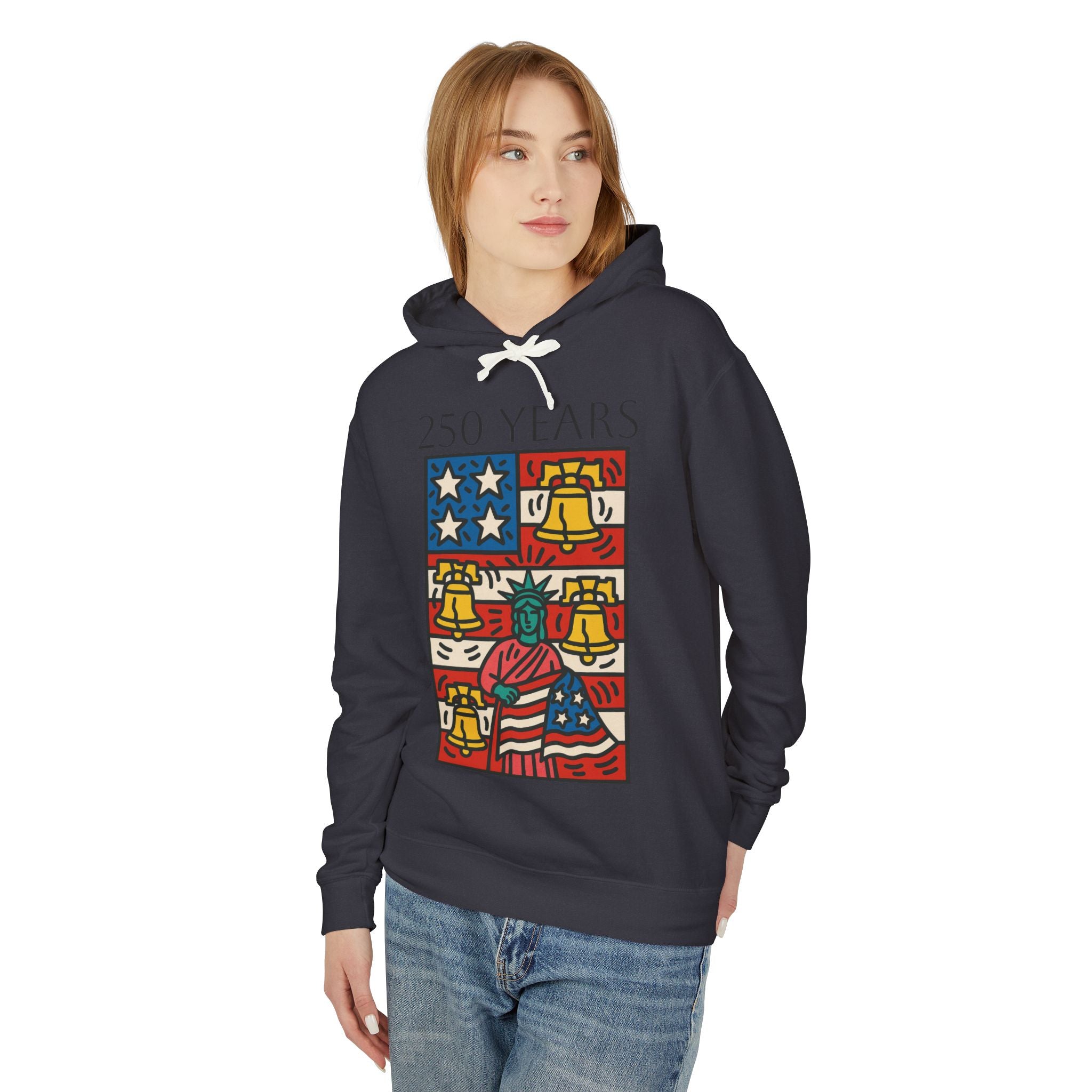 Lady Liberty 250 Unisex Lightweight Hooded Sweatshirt