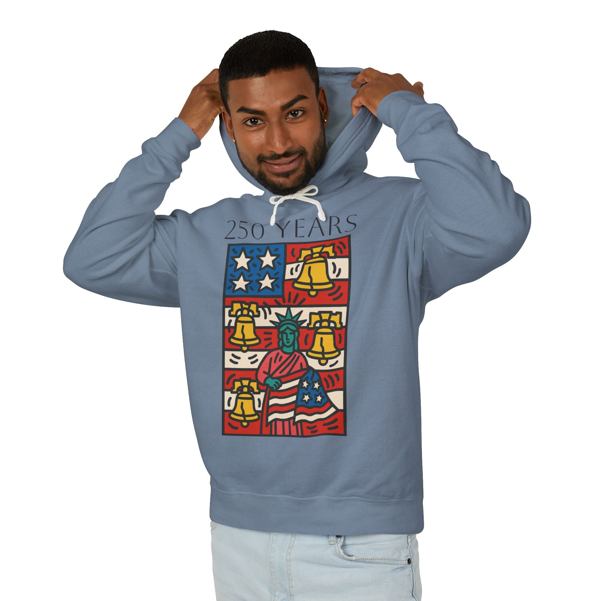 Lady Liberty 250 Unisex Lightweight Hooded Sweatshirt