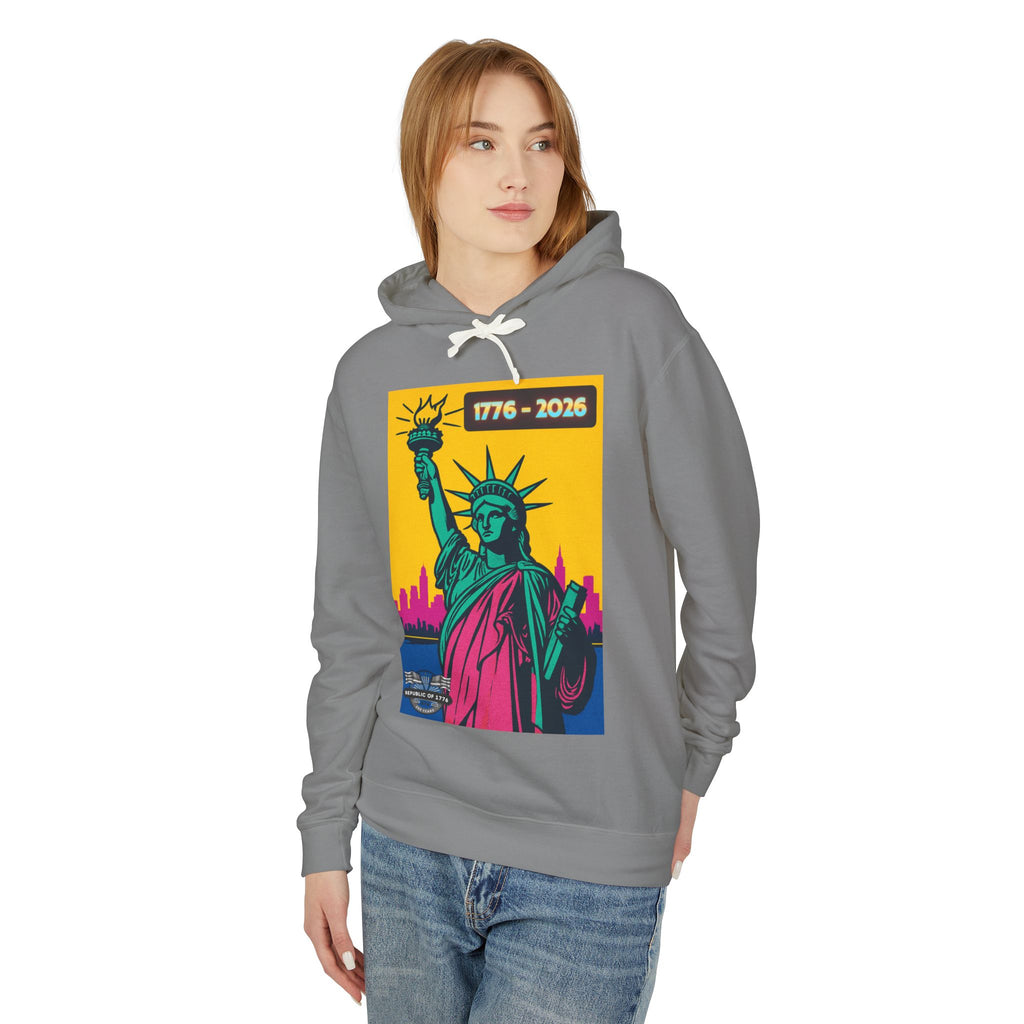 Lady Liberty NY ART Unisex Lightweight Hooded Sweatshirt