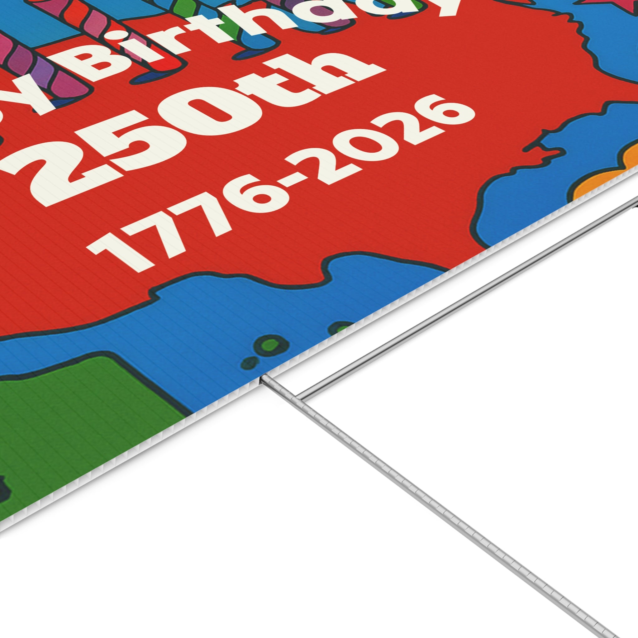 Happy 250th Birthday Lawn Sign, USA Birthday Celebration Decor, Outdoor Yard Sign, Patriotic Party Decoration, Unique Gift Idea
