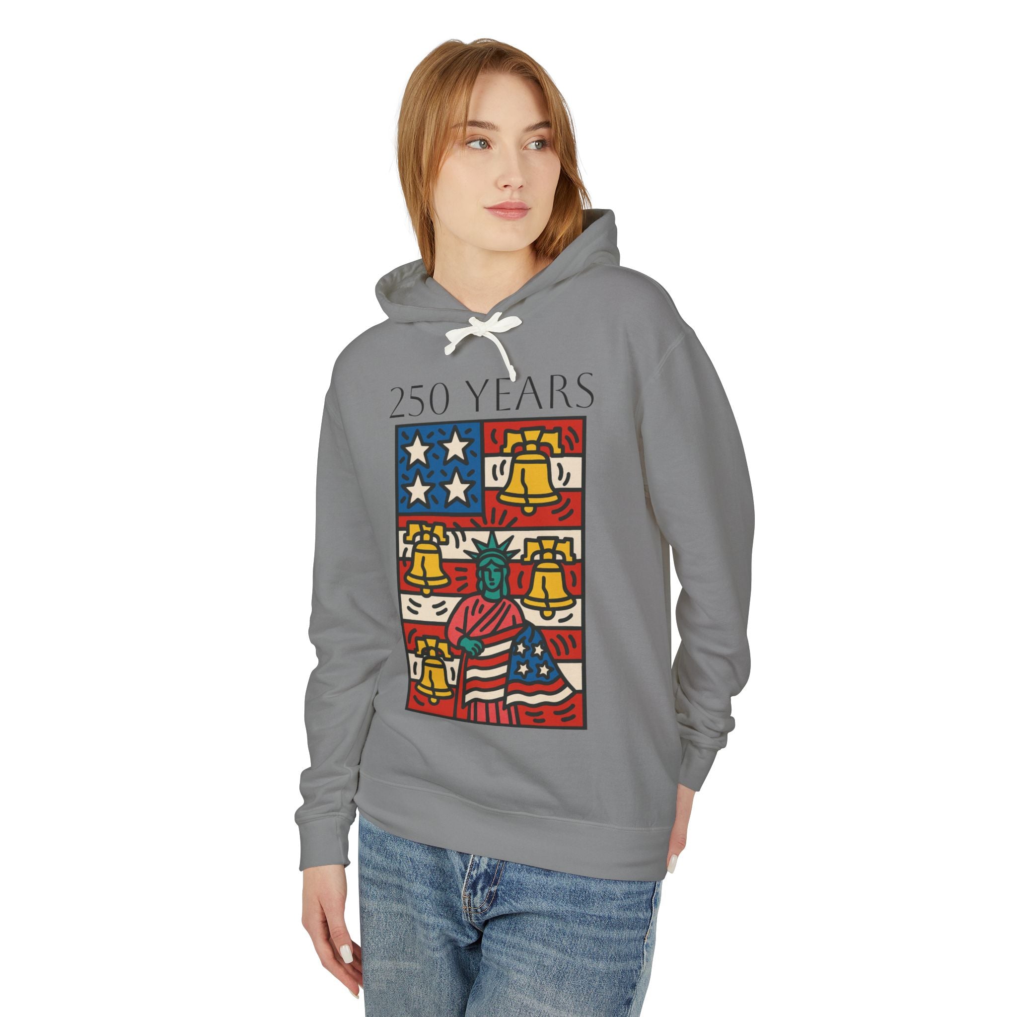 Lady Liberty 250 Unisex Lightweight Hooded Sweatshirt