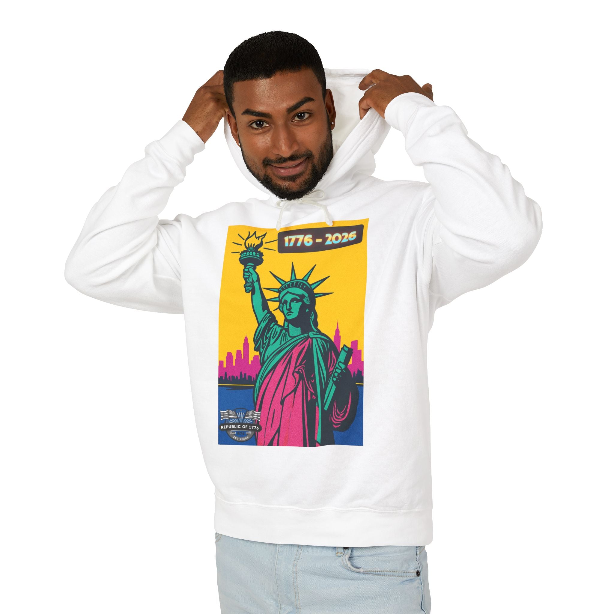 Lady Liberty NY ART Unisex Lightweight Hooded Sweatshirt